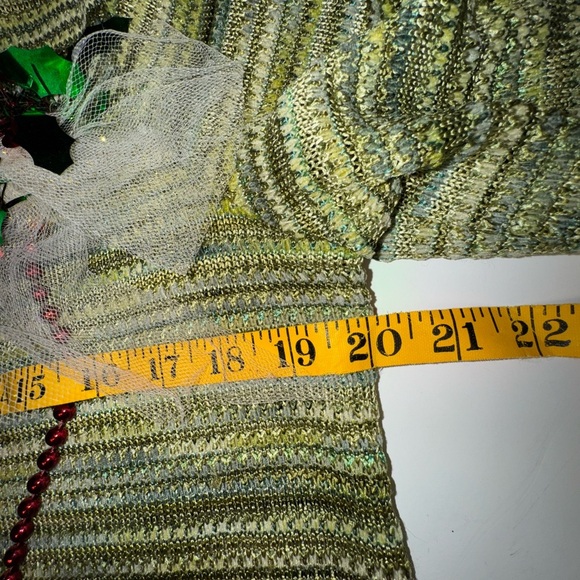 Vintage Green Holiday Sweater with Festive Accents ugly tree Christmas - Picture 9 of 10